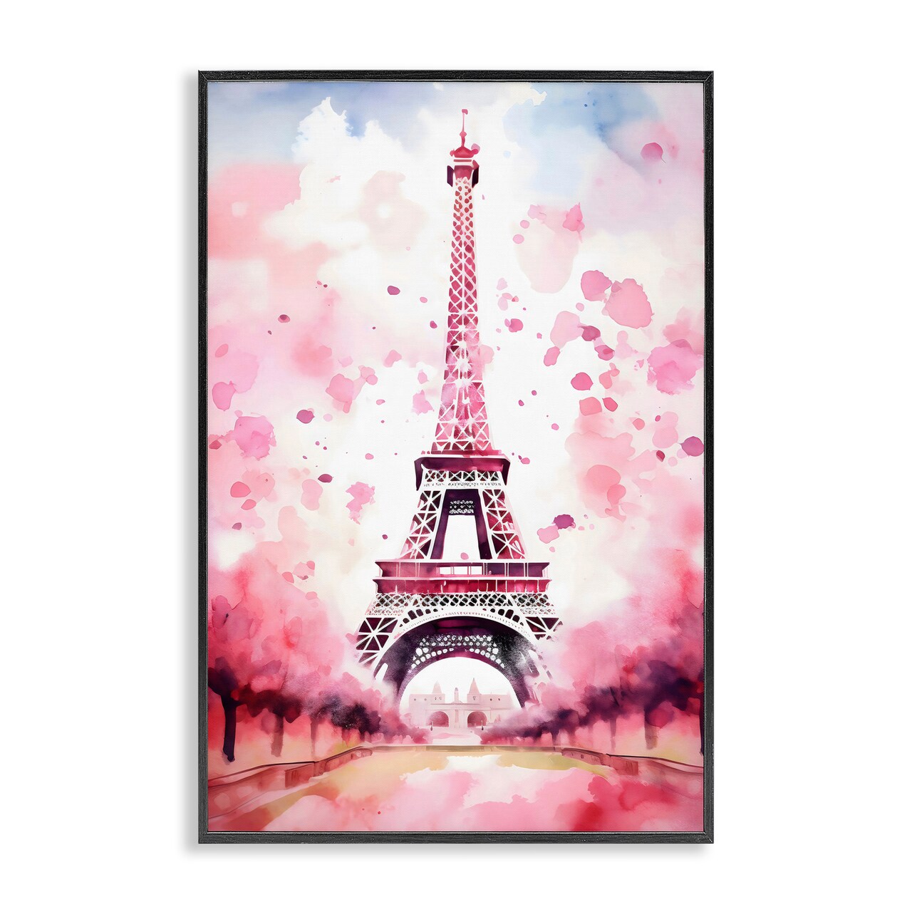 Stupell Industries Blush Watercolor Eiffel Tower Framed Giclee, design by Creative Studio